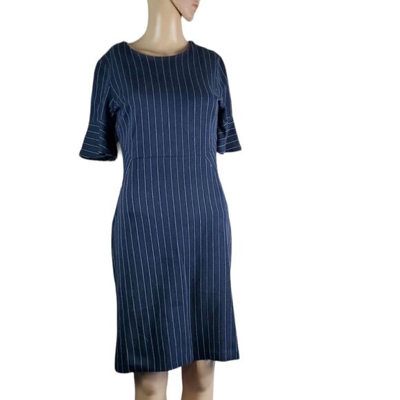 Banana Republic Navy Blue & White Strped Dress - Picture 1 of 3